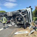 Camion ribaltato sulla A12 Roma–Civitavecchia a Tolfa, intervento dei Vigili del fuoco