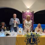Roberta Ranucci e il sindaco di Tarquinia Francesco Sposetti al Passaggio della Campana del Lions Club Tarquinia 2024