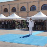 Cerimonia Guardia Costiera al Forte Michelangelo durante il cambio al vertice a Civitavecchia.