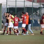 Il Tarkna celebra in campo una vittoria importante contro il Tuscania.