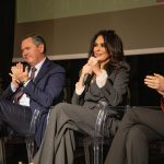 Maria Grazia Cucinotta sul palco del teatro di Tarquinia per Via Etrusca