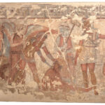 Dettaglio degli affreschi della Tomba François di Vulci, uno dei più importanti capolavori della pittura etrusca del IV secolo a.C.